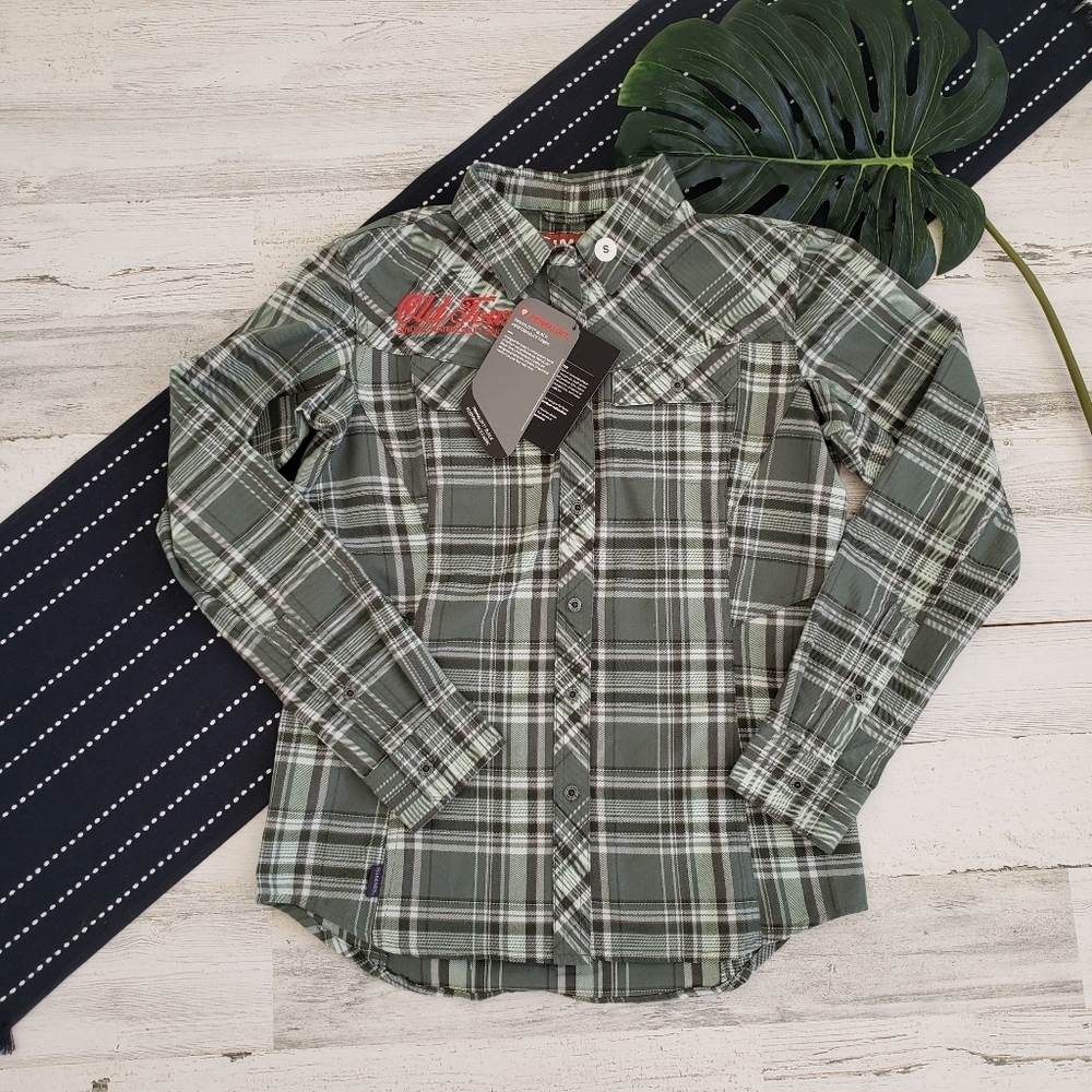 Simms Primaloft Blend Flannel Button Down Mallard… - image 1